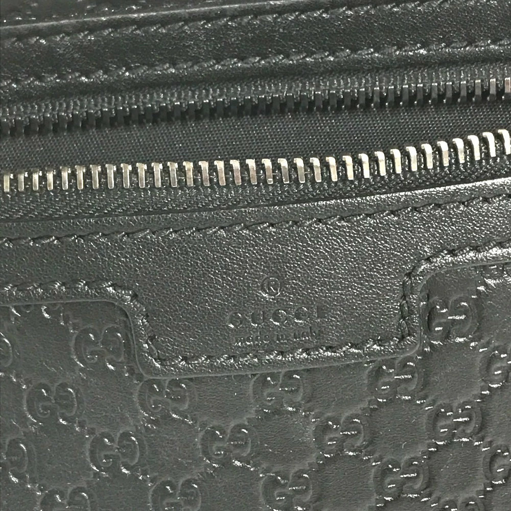 GUCCI Guccissima GG Logo Clutch Bag Clutch Handle Shoulder Leather Black - Picture 14 of 15